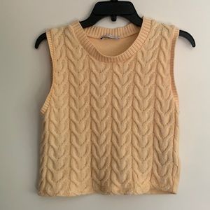 zara cropped cable knit sweater
